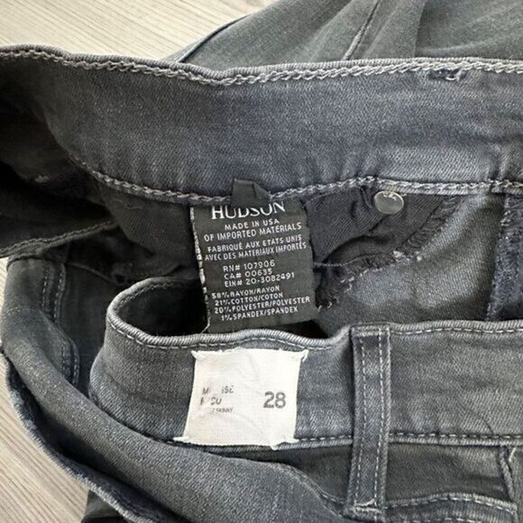 Hudson Nico Midrise Super Skinny Jeans Dark Gray Black Size‎ 28 - Picture 8 of 13